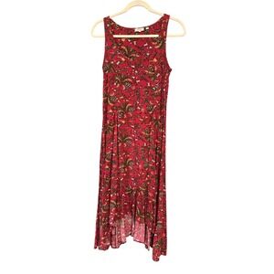 Fat Face UK 8 US 4 Red Floral‎ Paisley Sleeveless Maxi Dress